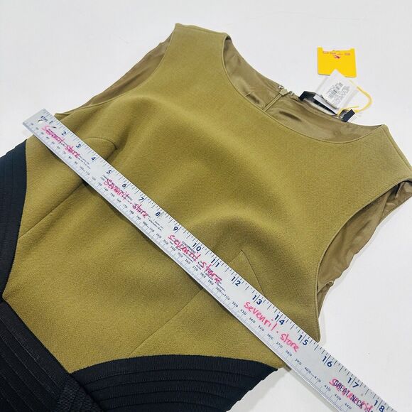 ETRO Women 42 US/6 Knee Length Sheath Dress Olive Green NWT $2,300 - Picture 6 of 11
